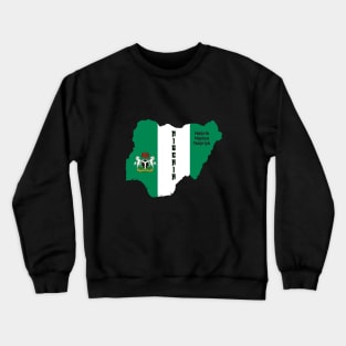 Nigeria flag & map Crewneck Sweatshirt